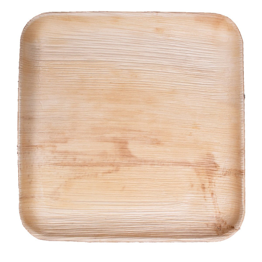 10" x 10" Extra Large Square Palm Leaf Plates (25 Count Retail Pack)-VerTerra Dinnerware