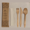 Medium Weight Wooden Cutlery Kit with Napkin (Fork, Knife, Spoon with Napkin) (25 count Retail pack)-VerTerra Dinnerware