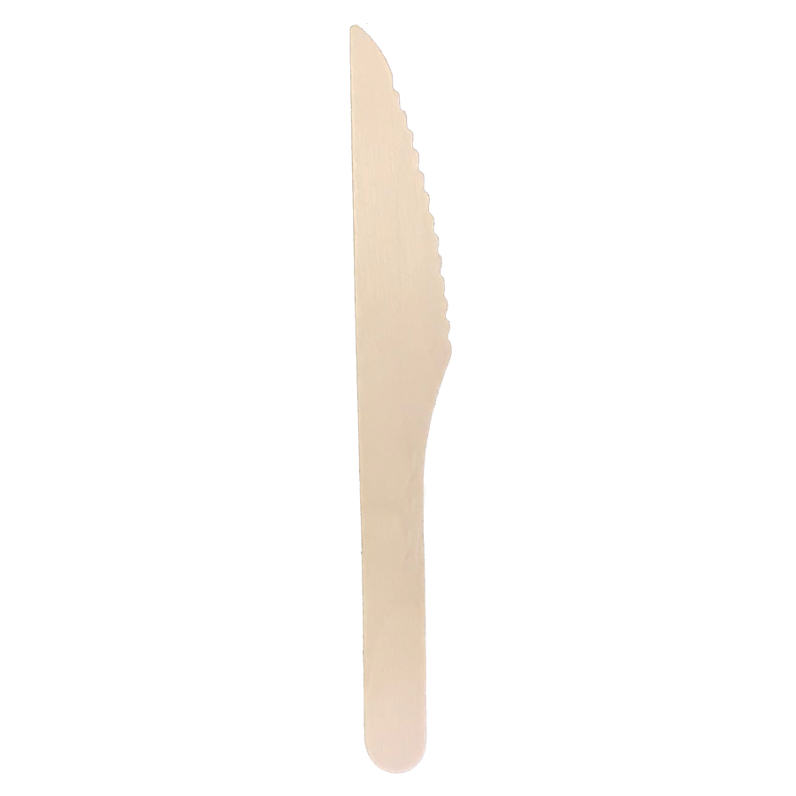 Eco² ® Medium weight Wooden Knives (100 Count Retail Pack)-VerTerra Dinnerware