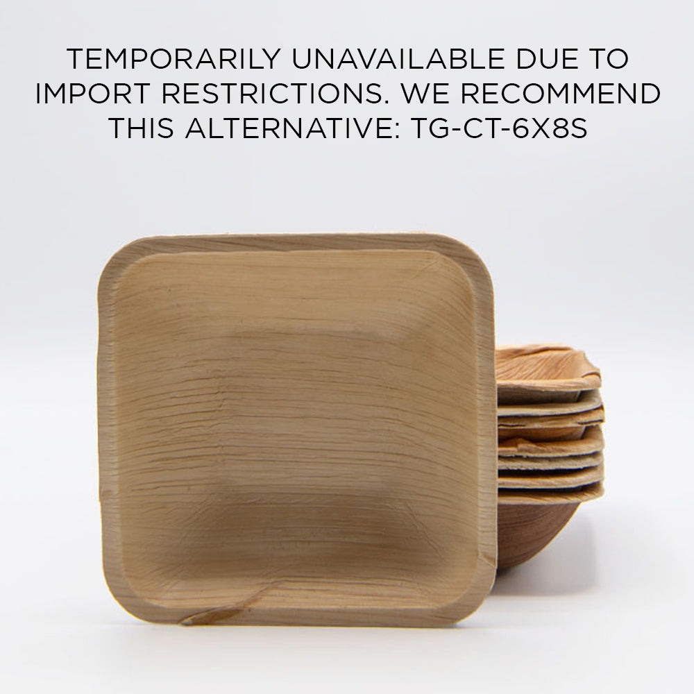 8" x 8" Square Palm Leaf Bowls