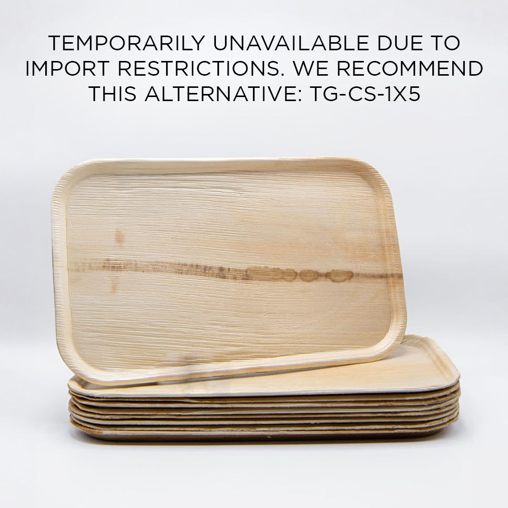 10X15.5 Large Rectangle Palm Leaf Tray : - Estimated Restocking 07.05.25