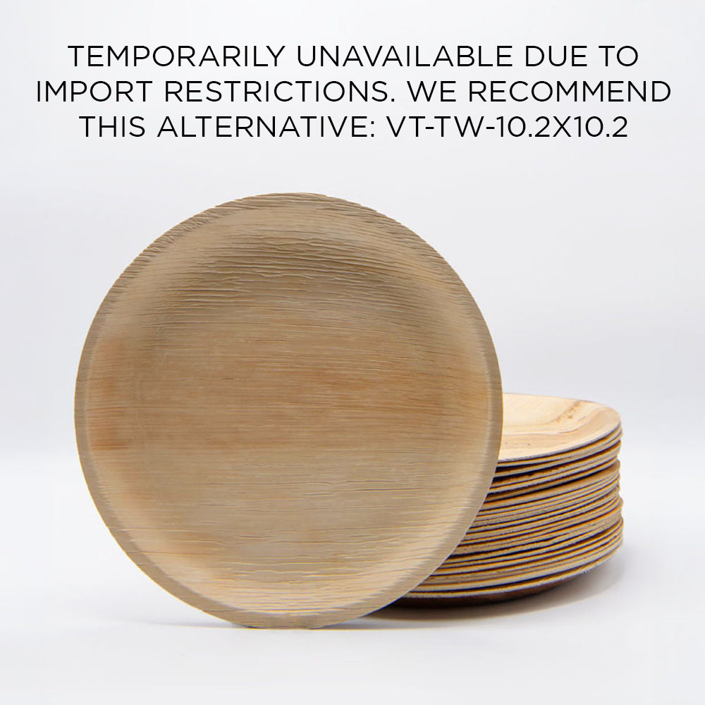 12" Shallow Round Palm Leaf Plate