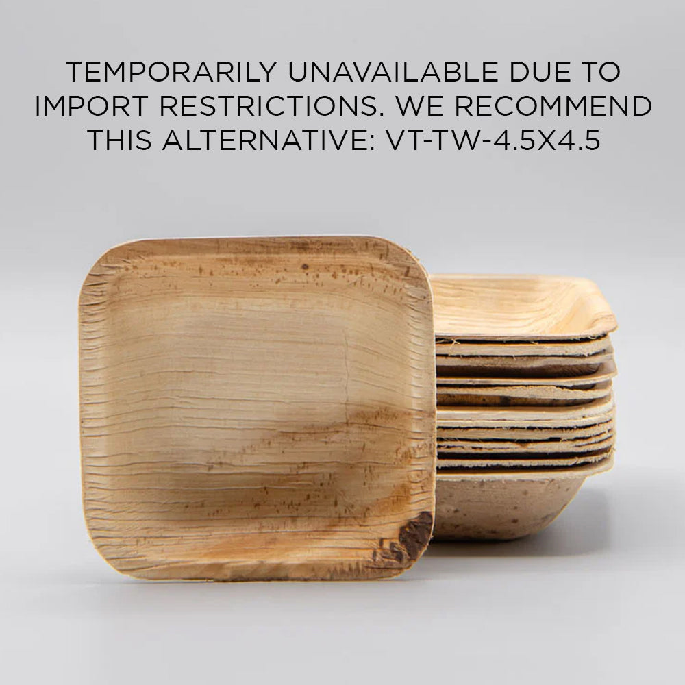 4" x 4" Square Deep Palm Leaf Plates