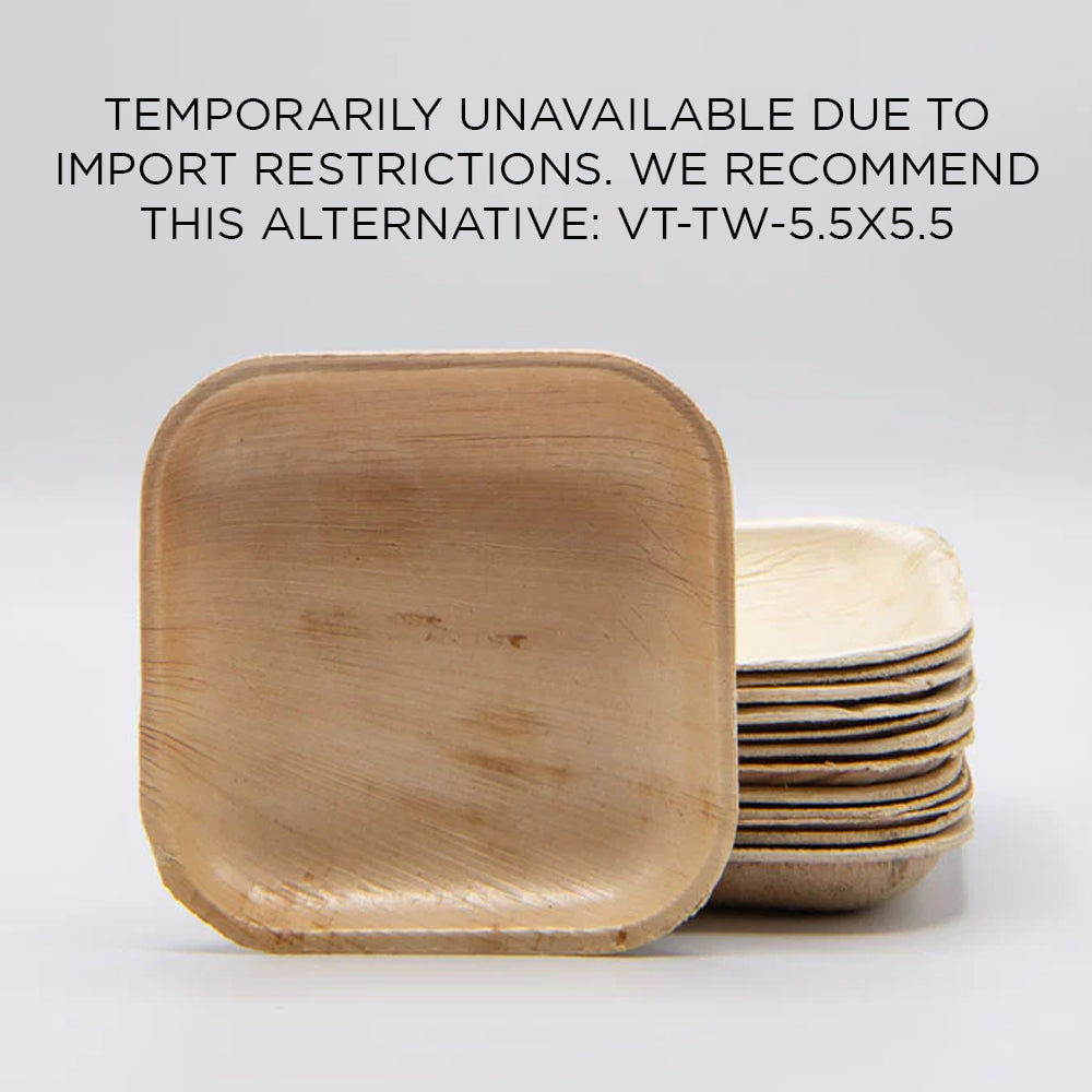 5" x 5" Square Palm Leaf Plate