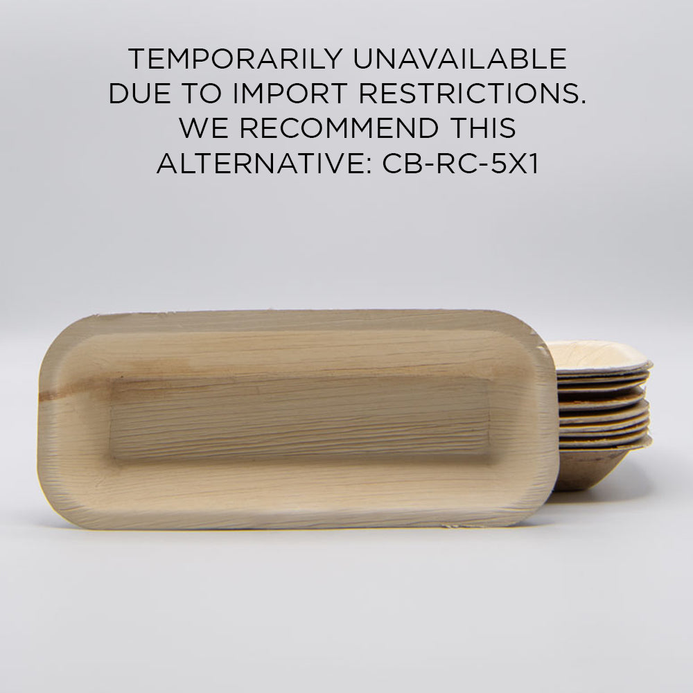 4" x 10" Rectangular Palm Leaf Tray