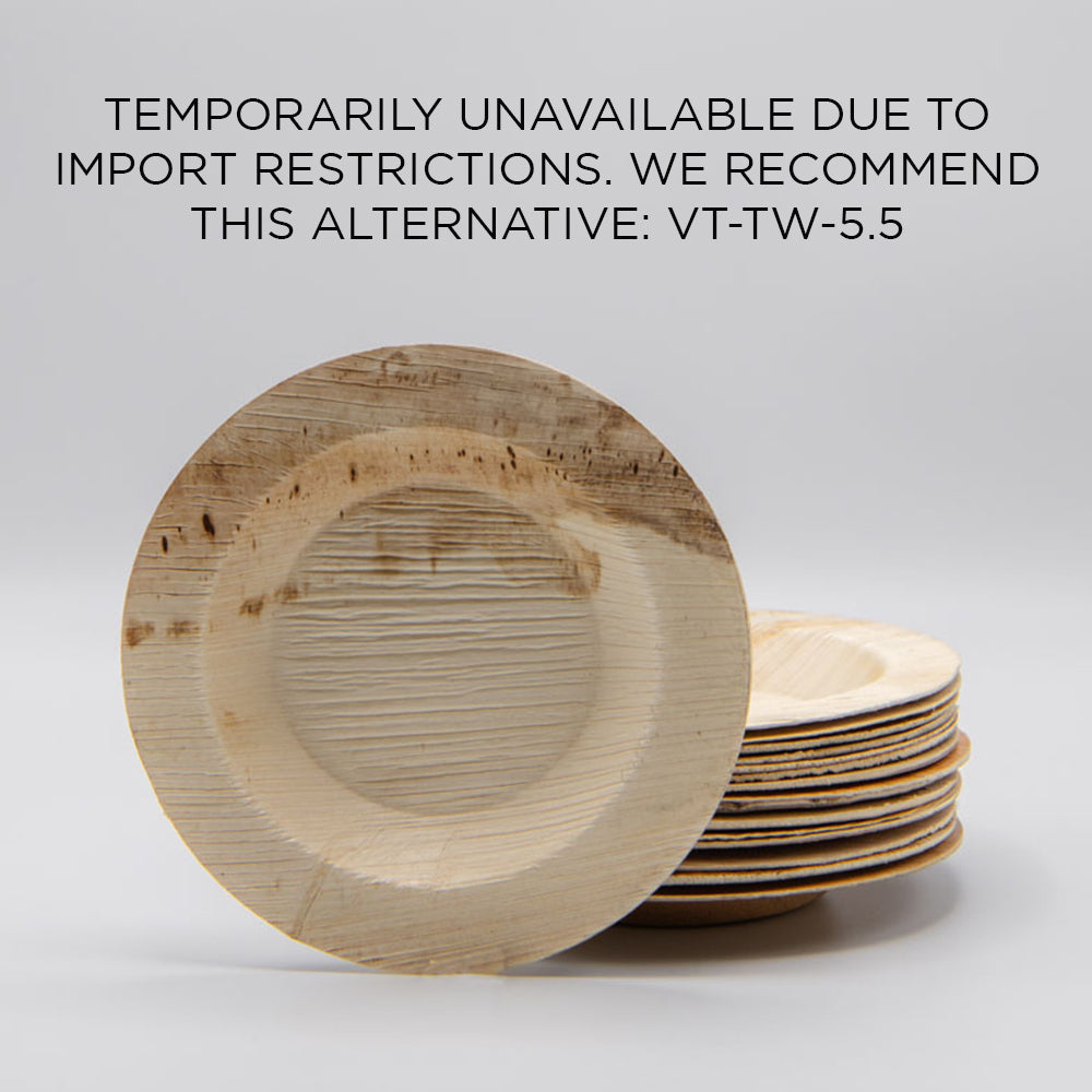 6" x 6" Round Lip Palm Leaf Plate