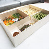 VerTerra Dinnerware Balsa Wood Collapsible Box with Smallware dividers