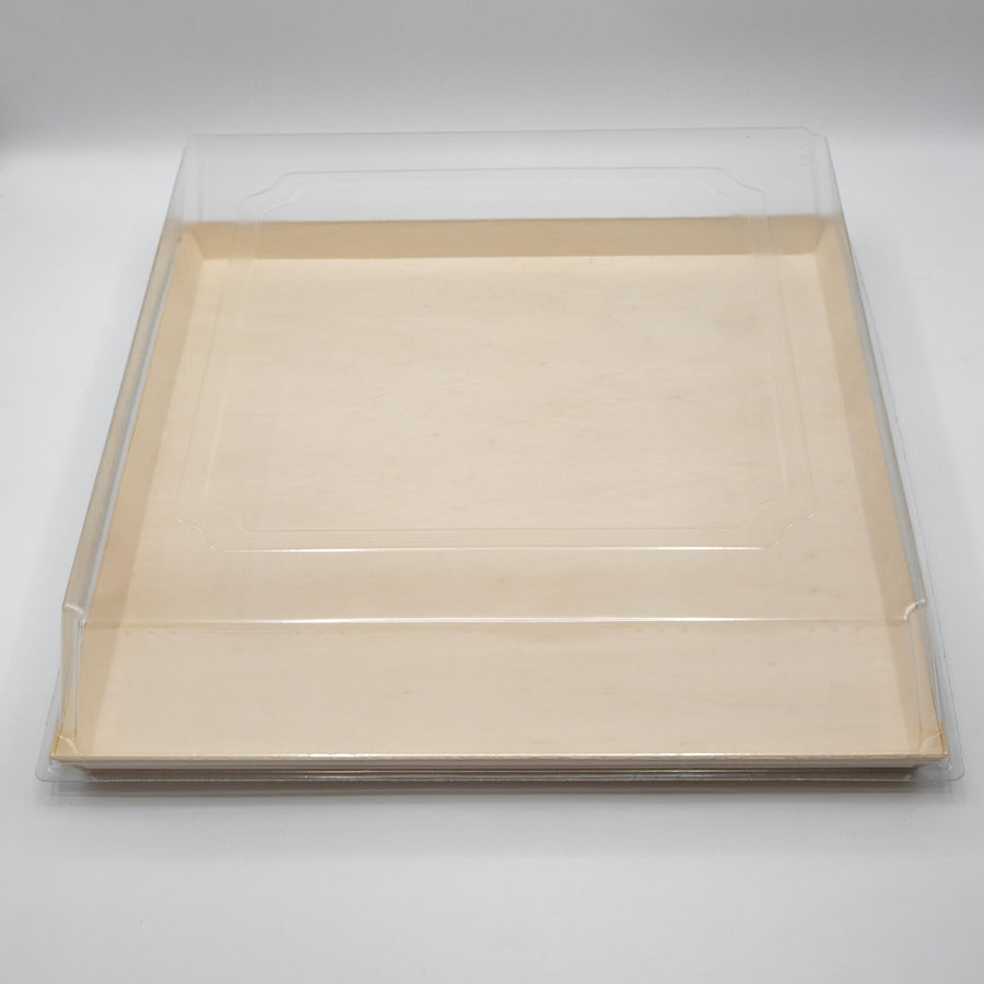 14x14 Balsa Wood Tray with Clear Cover