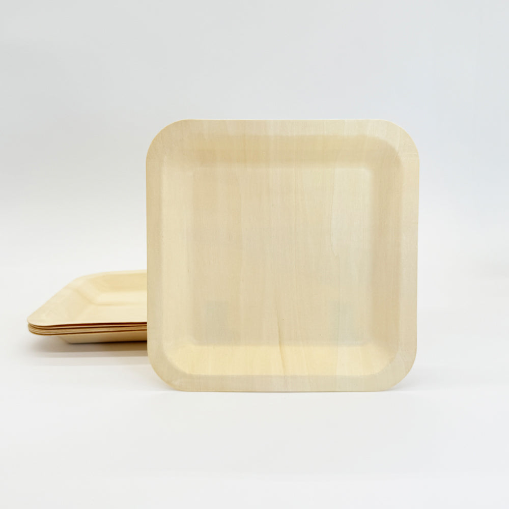 9"x9" Square Wooden Plate