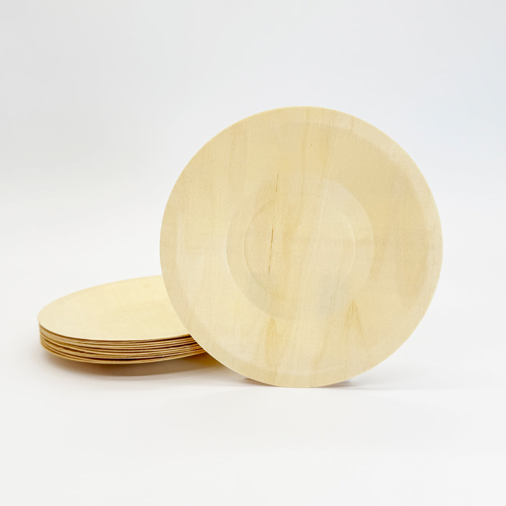 7.5" Round Wooden Plate