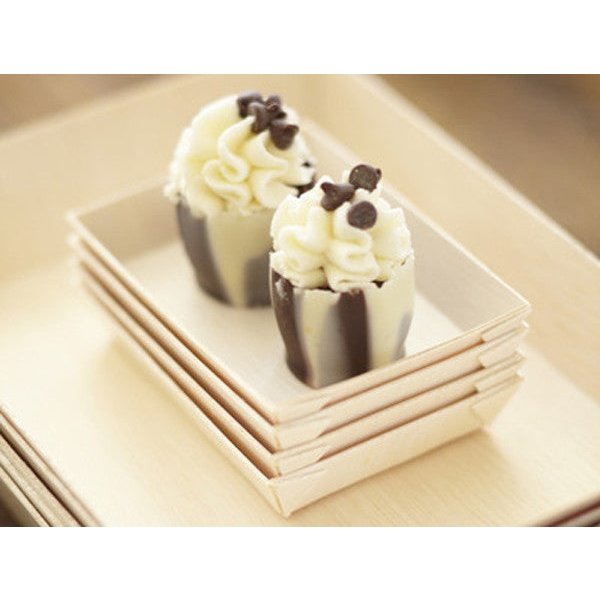 2" x 3" Fixed Sided Mini Tray (20 count Retail Pack)-VerTerra Dinnerware