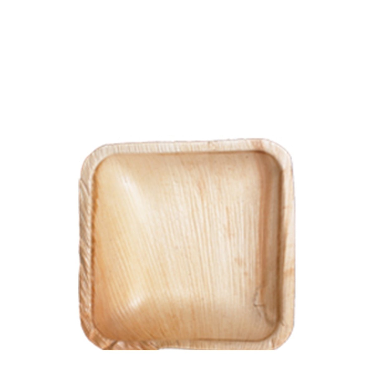 4" x 4" Square Deep Palm Leaf Plates (25 count Retail Pack)-VerTerra Dinnerware