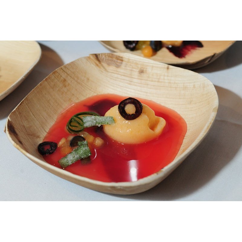 4" x 4" Square Deep Palm Leaf Plates (25 count Retail Pack)-VerTerra Dinnerware