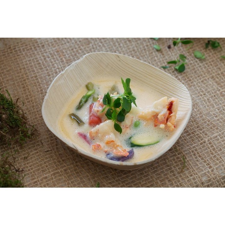 4" x 4" Square Deep Palm Leaf Plates (25 count Retail Pack)-VerTerra Dinnerware