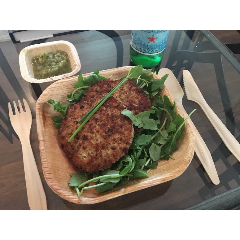 5" x 5" Square Palm Leaf Bowls (25 count Retail Pack)-VerTerra Dinnerware