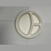 9" Round 3 Compartment Sugar Cane Plate (50 Pack)