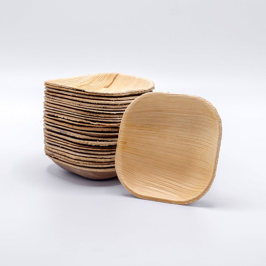4" x 4" Square Palm Leaf Plates
