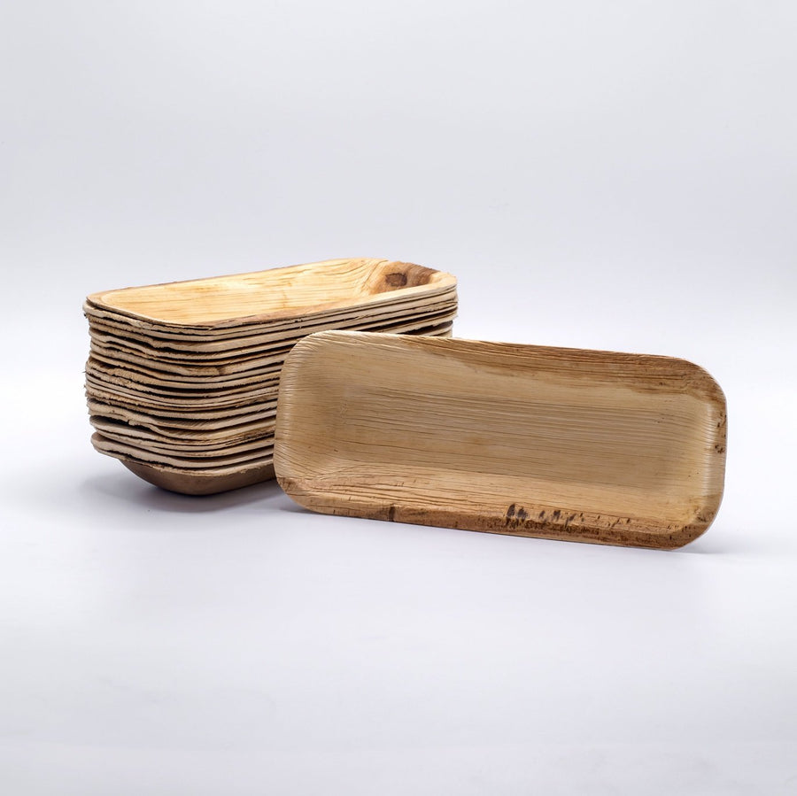 4" x 10" Rectangular Palm Leaf Tray