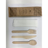 Light Weight Wooden Cutlery Kit with Napkin (Fork, Knife, Spoon with Napkin) (25 count Retail pack)-VerTerra Dinnerware