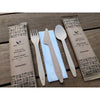 Medium Weight Wooden Cutlery Kit with Napkin (Fork, Knife, Spoon with Napkin)